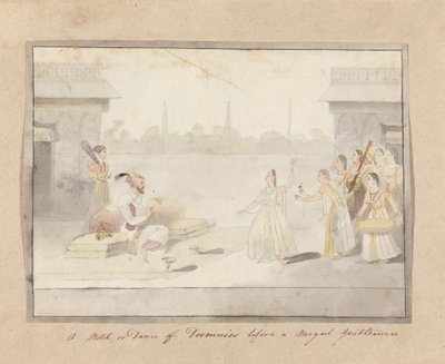 Una tacca, o danza dei Dommies davanti a un gentiluomo Moghul da Gangaram Chintaman Tambat