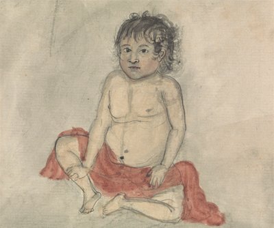 Bambino con un panno rosso da Gangaram Chintaman Tambat