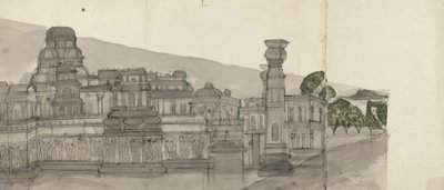 Vista esterna di Kailasa da Gangaram Chintaman Tambat