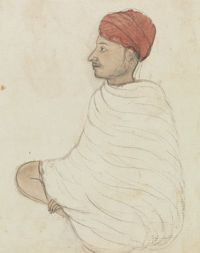 Uomo con Turbante Rosso da Gangaram Chintaman Tambat