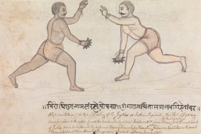 Due Jeyties che Combattono da Gangaram Chintaman Tambat