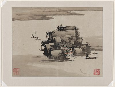 Pittura a dita, da un album di dieci da Gao Qipei