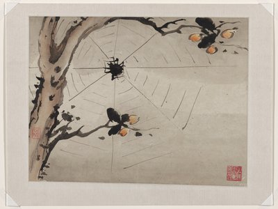 Pittura con le dita, da un album di dieci da Gao Qipei