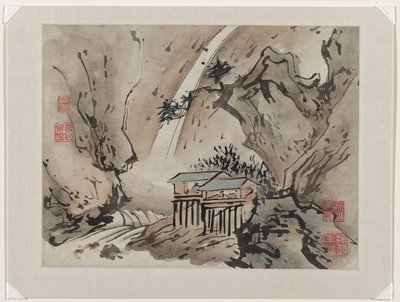 Pittura con le dita, da un album di dieci da Gao Qipei