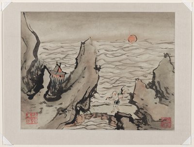 Pittura con le dita, da un album di dieci da Gao Qipei