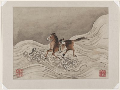 Pittura con le dita, da un album di dieci da Gao Qipei