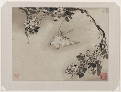 Pittura con le dita, da un album di dieci da Gao Qipei
