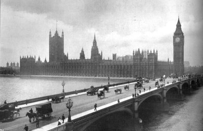Case del Parlamento e Ponte di Westminster, 1919 da Garratt and Atkinson
