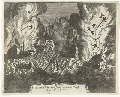 Battaglia navale presso Lowestoft, 1665 da Gaspar Bouttats (attributed to)