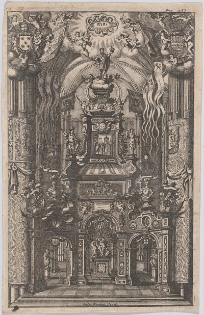 Catafalco per Ferdinando, da un libro non identificato, ca. 1660-95 da Gaspar Bouttats