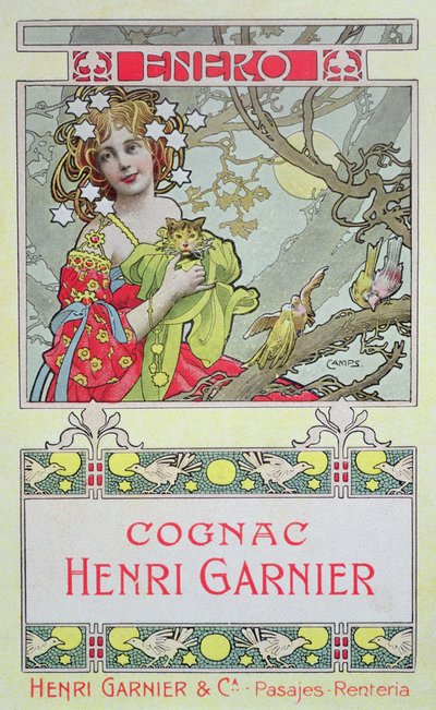 Gennaio, da un calendario per Henri Garnier & Co. da Gaspar Camps Junyent