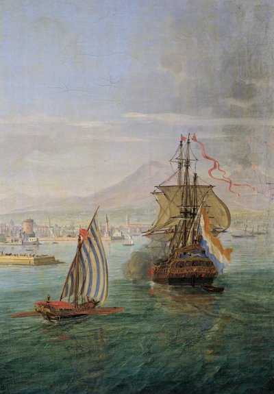 Italia, Firenze, Vista di Napoli dal mare (dettaglio) da Gaspar van Wittel