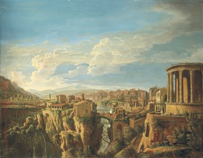 Una vista di Tivoli con il Tempio di Vesta da Gaspar van Wittel
