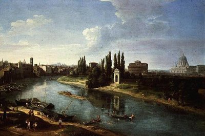 Vista del fiume Tevere a Roma, da nord da Gaspar van Wittel