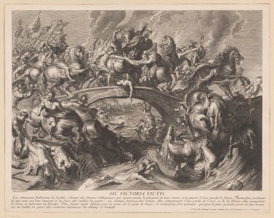 Battaglia delle Amazzoni su un ponte da Gaspard Duchange (attributed to)