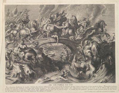 Gevecht met Amazones Sic Victoria Victis da Gaspard Duchange (attributed to)