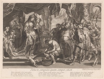 Tomiri immerge la testa di Ciro in una ciotola di sangue da Gaspard Duchange (attributed to)