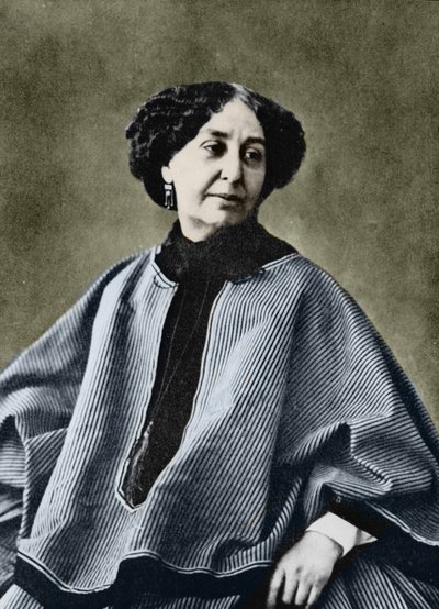 George Sand (Aurore Dupin, Baronne Dudevant) (1804-1876), scrittrice francese, fotografata da Nadar intorno al 1865 da Gaspard Felix Tournachon Nadar