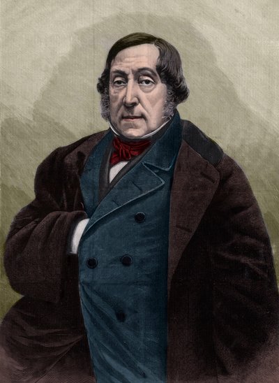Ritratto di Gioachino Rossini (1792-1868), compositore italiano - Incisione dalla fotografia di Nadar da Gaspard Felix Tournachon Nadar