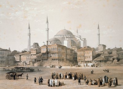 Hagia Sophia (tavola 25) prima del restauro, inciso da Louis Haghe, pubblicato nel 1852 da Gaspard Fossati