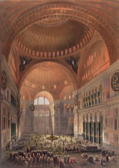 Interno di Santa Sofia, Costantinopoli da Gaspard Fossati