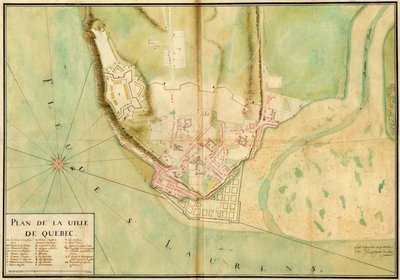 Gaspard-Joseph Chaussegros de Lery, Pianta della città di Québec, 1727 da Gaspard Joseph Chaussegros de Léry