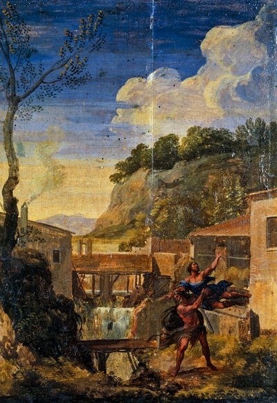 Campagna con Ercole e Anteo da Gaspard Poussin (school of) Dughet