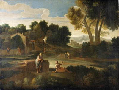 Paesaggio classico con figure da Gaspard Poussin Dughet