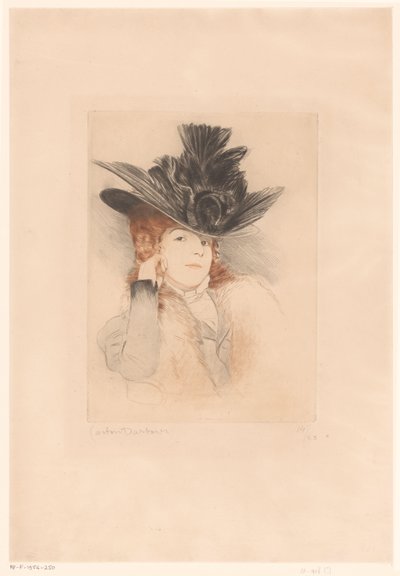 Ritratto di una dama sconosciuta con cappello da Gaston Darbour