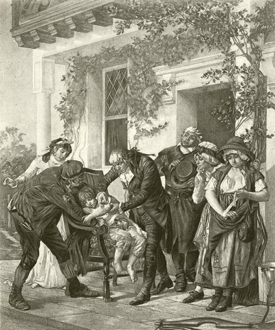 La prima vaccinazione - Dr Jenner da Gaston Melingue
