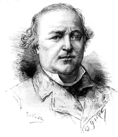 Ritratto di Maitre Charles Lachaud (1817-1882), avvocato francese. Incisione di Vuillier in 