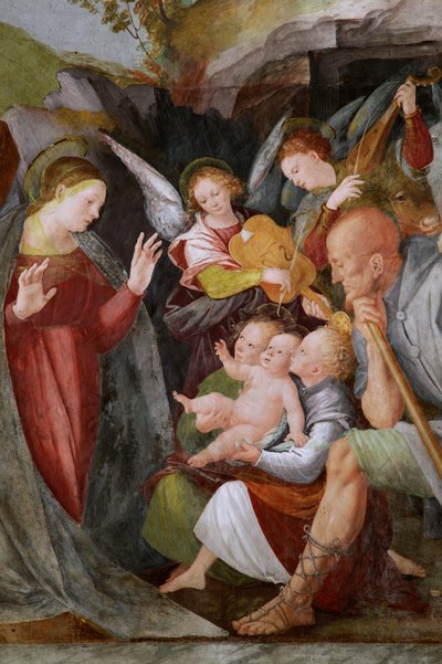 Adorazione dei pastori con angeli musicisti da Gaudenzio Ferrari