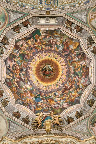 Assunzione della Beata Vergine, conosciuta come Il coro degli angeli che suonano musica, Cupola del transetto, dal 1534 da Gaudenzio Ferrari