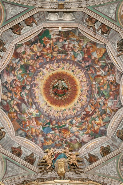 Assunzione della Beata Vergine, conosciuta come "Il coro degli angeli che suonano musica", Cupola del transetto, dal 1534 da Gaudenzio Ferrari