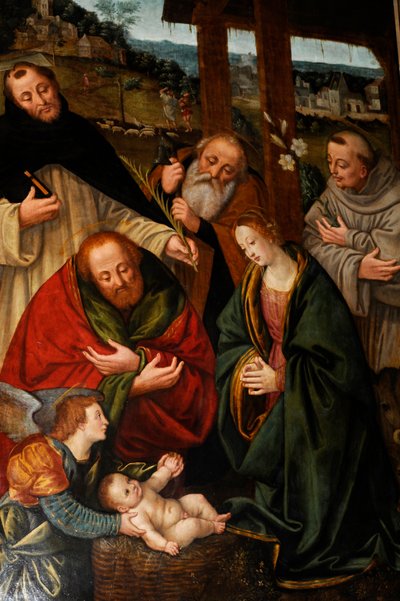 Natività con Santi, dipinto di Gaudenzio Ferrari nella chiesa di Santa Maria della Consolazione, Milano, Lombardia, Italia da Gaudenzio Ferrari