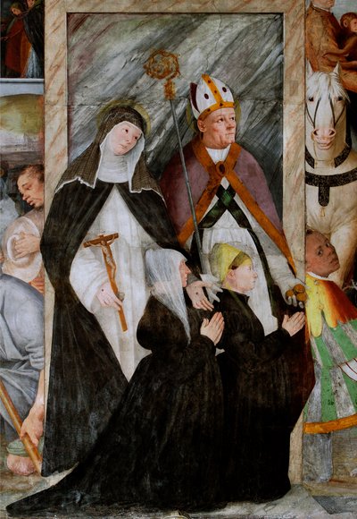 Santa Caterina da Siena, San Nicola di Bari e due offerenti in ginocchio da Gaudenzio Ferrari