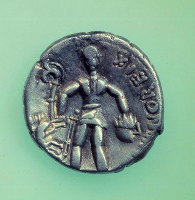 Civiltà gallica: moneta del popolo Edui che rappresenta un guerriero. I secolo a.C. da Gaulish Gaulish