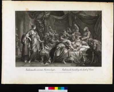 Andromaca piange la morte di Ettore, inciso da Domenico Cunego, 1764 da Gavin after Hamilton