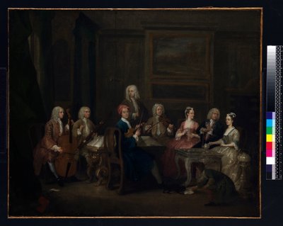Una festa musicale: la famiglia Mathias, c.1730 da Gawen Hamilton