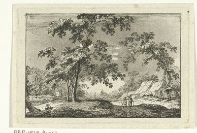 Paesaggio boscoso con due escursionisti da Geerlig Grijpmoed