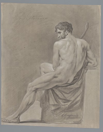 Nudo maschile seduto, visto di schiena (2° premio 1786) da Geerlig Grijpmoed