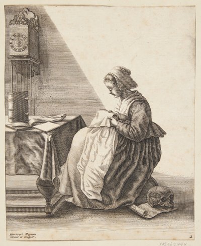 Una donna che piega da Geertruyt Roghman