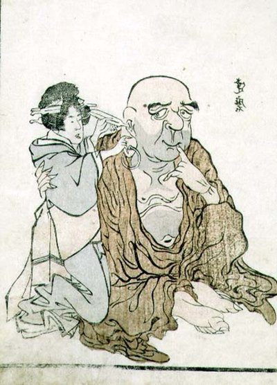 Immortale che si pulisce le orecchie, c.1815 da Gekkotai Bokusen