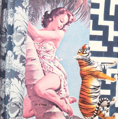 Ragazza che si arrampica con la tigre, 2016 (collage) da Genevieve French