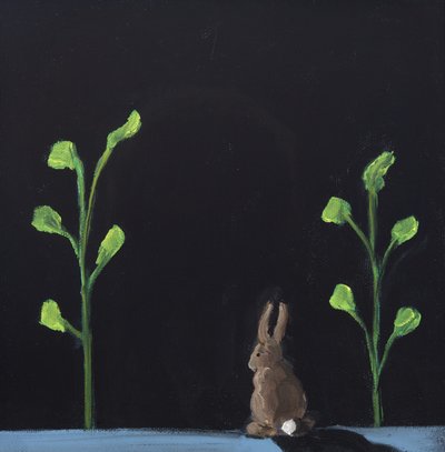 Coniglio notturno, 2019 (olio su tela) da Genevieve French