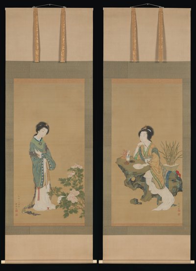 Yanji con orchidee e Yang Guifei con peonie da Genki