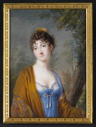 Dama in blu con scialle giallo da Genot