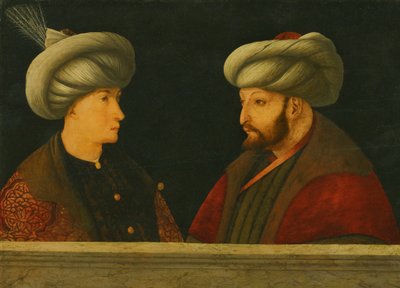 Ritratto del sultano Mehmed II (1432-81) con un giovane dignitario da Gentile (school of) Bellini