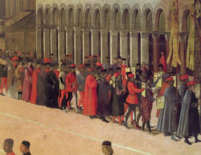 Processione in Piazza San Marco (dettaglio dei musicisti) da Gentile Bellini