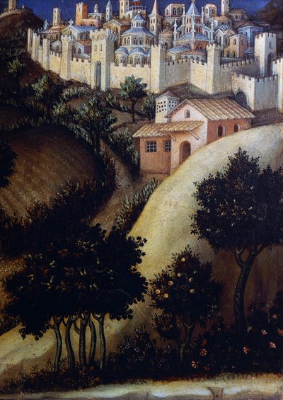 Adorazione dei Magi, dettaglio del pannello centrale della predella d